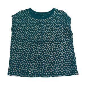 Ricki's Vintage Soft Teal & Silver Dot Cap Sleeve Top - Size M/M